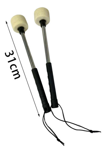 2x Palos De Mazos Instrumento Duradero Mango Negro Bajo