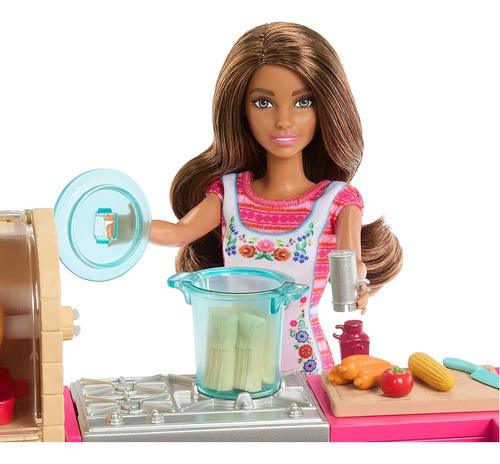 Conjunto de receitas de amizade de Barbie Teresa para criar e cozinhar