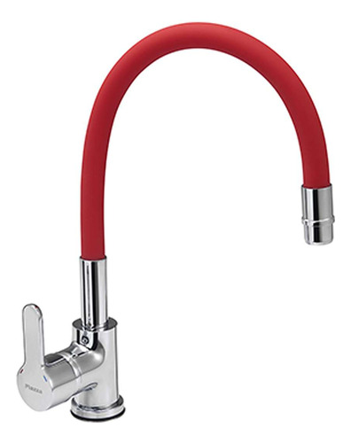 Griferia Cocina Piazza Rojo Emblem Flexible Pico Movil