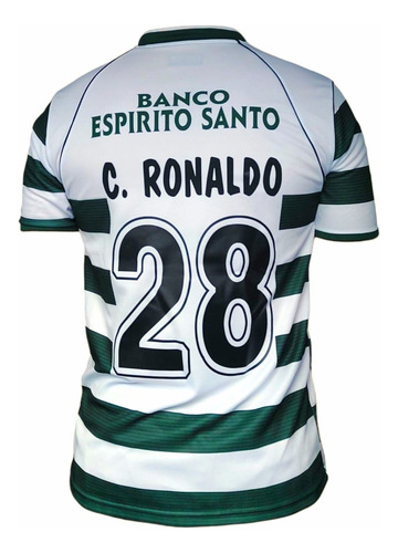 Camiseta Homenaje Cristiano Ronaldo Sporting 28 Verde Blanco