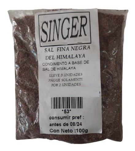 Sal Fina Negra Del Himalaya 100g. Lleve 3 Pague 2.