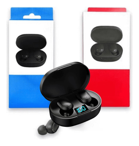 Fone De Ouvido Tws E6s Preto Sem Fio Bluetooth 5.0 Visor Luz