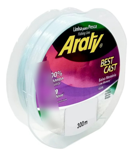 Linha Monofilamento Araty Best Cast 0,30mm Azulado 300m