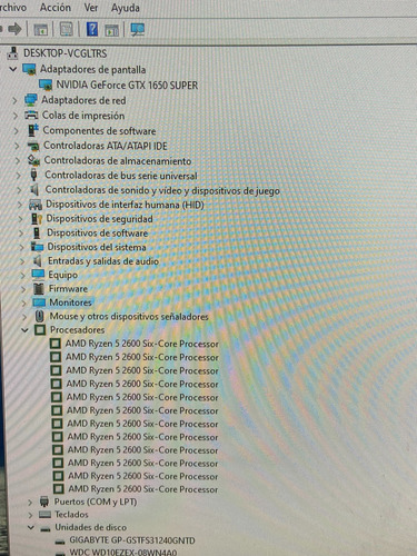 Pc Gamer Ryzen 5 2600, Gtx 1650 Super 4gb, 16gb, Ssd 1tb (Usado)