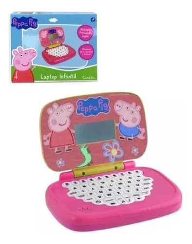 Brinquedo Laptop Bilingue Tech Rosa Peppa Pig Candide 1515
