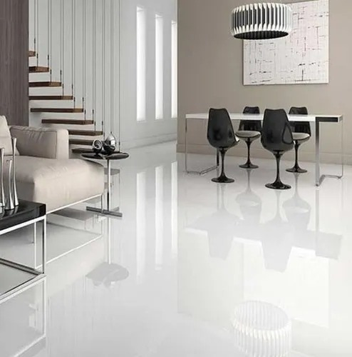 Porcelanico Blanco Pulido White 56x56 Rectificado Espejado
