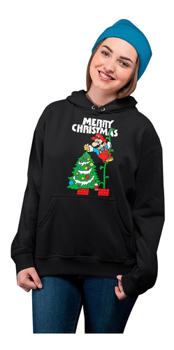 Sudadera Unisex  Navideña Estrella Para Arbol Mario Bros Nvd