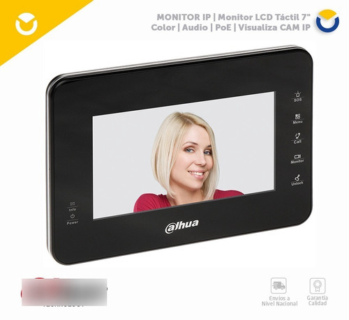 Monitor Dahua Ip, Monitor Lcd Táctil 7, Dh-vth1560b Negro