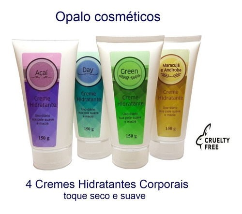 Kit 4 Cremes Hidratantes Fragrâncias Variadas 150g