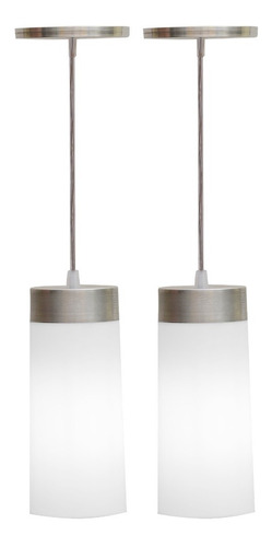 2x Pendente Cone Lustre Copo Luminária Cilindro Balcão