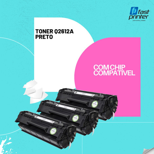 Kit 3 Toner Compativel Q2612apreto 100% Novo
