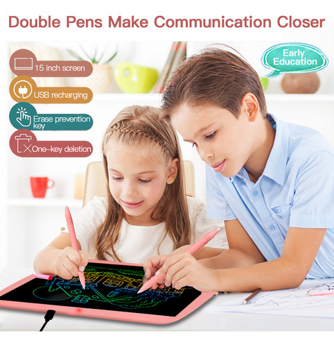 Tableta De Escritura Lcd Recargable De 15 Pulgadas Con Lápiz