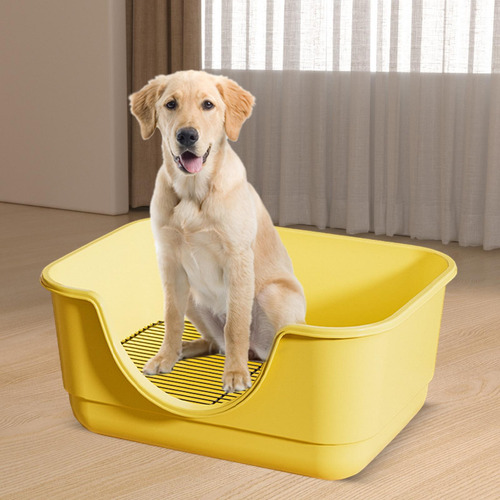 Inodoro Para Perros, Bandeja De Arena Desmontable Amarillo
