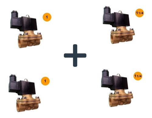 Kit 2 Válvula Solenoide 1.1/4 Nf + 2 Válvula 2/2 Nf 1  220v