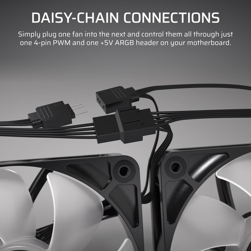Ventilador Corsair Rs120 Argb 120 Mm Pwm Daisy-chain De Bajo