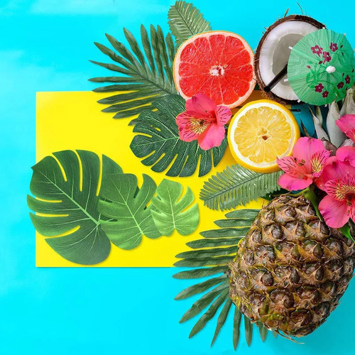 Hojas De Palma Decorativas Doradas, 72 Unidades, 10 Tipos .