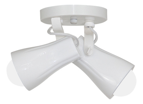 Spot De Sobrepor Duplo 2 Alpha Direcionável E27 Branco 110V/220V