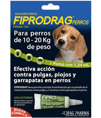 Fiprodrag Pipeta Antipulgas Y Garrapatas Perros De 10 A 20kg