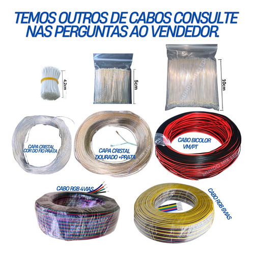 04 Pct C/ 2000 Fios 10cm Esmaltado Resinado Cabo P/ Fita Led