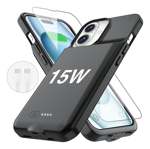 Funda Cargadora Protectora Para iPhone 16 15w 8500 Mah