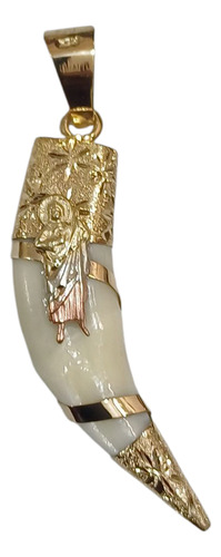 Colmillo De Coyote Encasquillado En Oro 10 Kilates San Judas Oro (Usado)