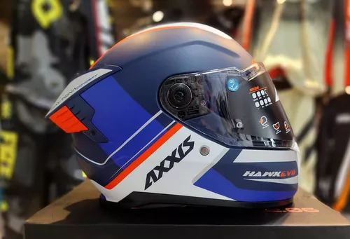 Casco Moto Hawk Evo Daytona Azul Mate Visor