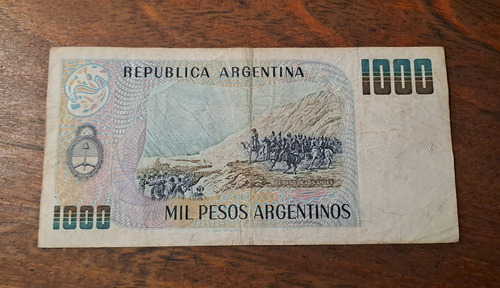 Bottero N 2631a Billete 1000 Pesos Argentinos, Escrito !!! (Usado)