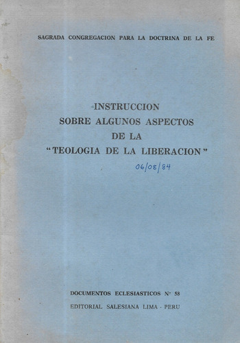 Instrucción Algun Aspectos Teología Liberación / Doc. Ec. 58