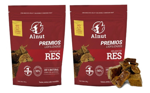 2 Pack Alnut Premios Liofilizados Hígado De Res Perro Y Gato