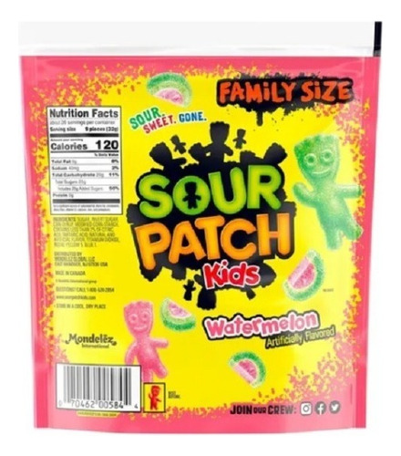 Dulces Sour Patch Kids 862g Importado