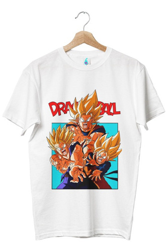 Polera Goku Gohan Y Goten Unisex 100% Poliester