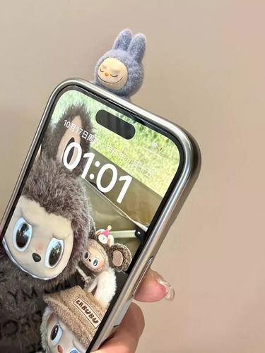 S+ Linda Funda For Teléfono Móvil Labubu Tridimensional Felpa