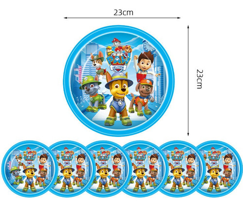 Set De 20 Platos De Fiesta De Cumpleaños Paw Patrol