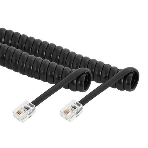 Cabo Espiral Rj11 1,5m Cordão Macho Pt Kit Com 50 Pçs 35242
