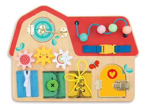 Tookyland Wooden Busy Board Para Niños Pequeños, Juguetes Se