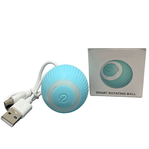 Bola de juguete electrónica interactiva para gatos Promo, recargable, color azul