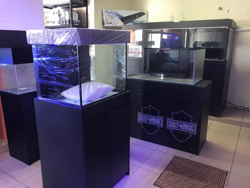 Aquario Cubo 50x50x50 + Sump - Vidro 8mm + Movel Preto