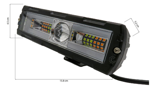 Par De Faros 18 Leds Rectangular Bicolor Con Lupa 12/24 Gel