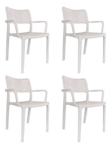 Silla De Comedor Sicilia Flia Hdc Group X4 Unidades Estructura De La Silla Blanco Diseño De La Tela Polipropileno