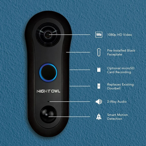 Video Portero Nightowl 1080p Hd Conexion Wifi Wd2clm Negro