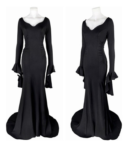 Cosplay Vestido Los Addams Gótico Fantasmas Morticia De Mang