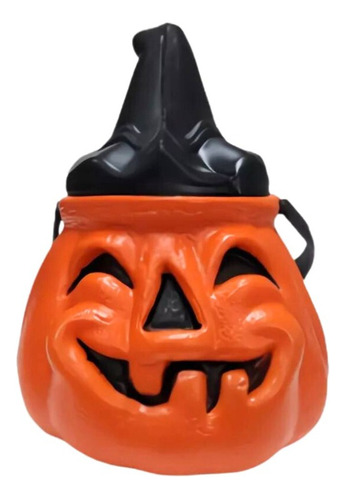 Calabaza Caramelera Plástica Halloween X Unidad