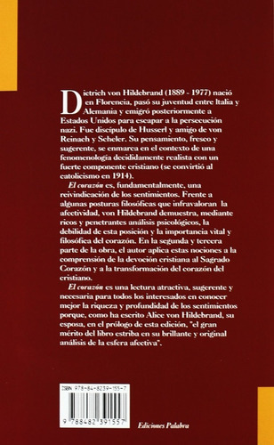 El Corazón, De Dietrich Von Hildebrand. Editorial Palabra En Español