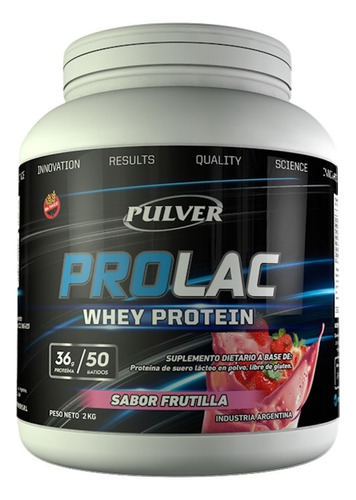 Prolac 2 Kg Pulver Proteína Whey Leche Con Aminos Ideal Masa Muscular Recuperación Rendimiento Bariátrica Sabor Frutilla