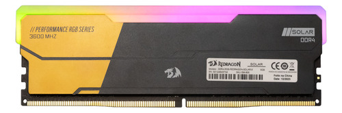 Memoria Ram Ddr4 Redragon Solar 3600mhz/cl16 8gb Rgb Gamer