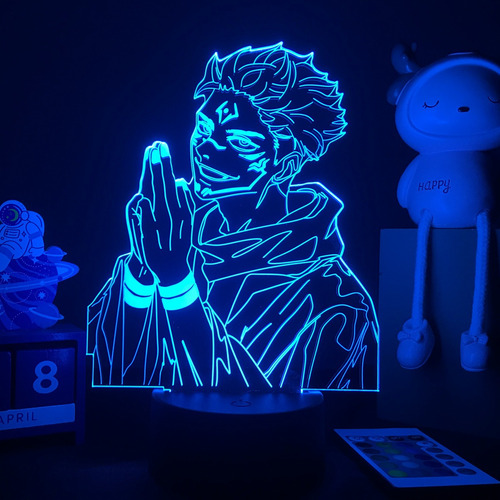 Luz Nocturna Led Jujutsu Kaisen Ryomen Sukuna 3d Para El Hog