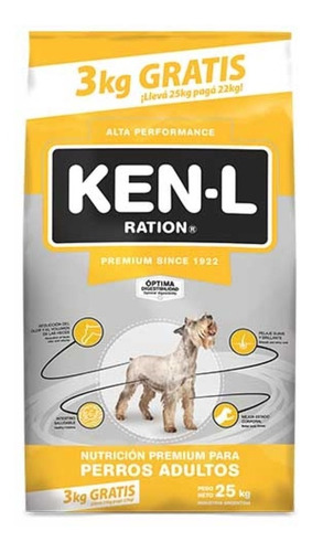 Imagen 3 de 10 de Ken-l Adultos X 22+3 Kg Regalo + Envío Gratis A Todo El País