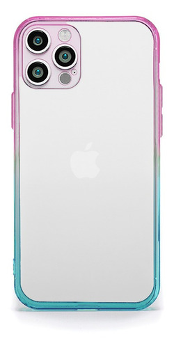 Capa Elfo Colors Para iPhone 13 Pro Max Acrílica Gradiente Cor Rosa/Azul