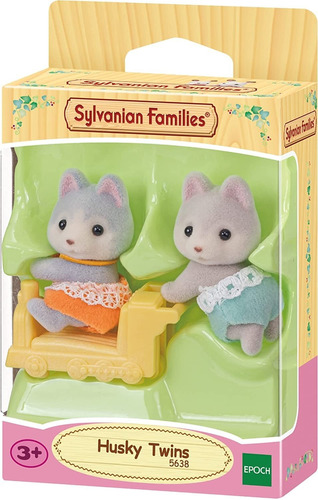 Sylvanian Families Gemelos Bebe Husky Tren Muñeco Juguete Ax