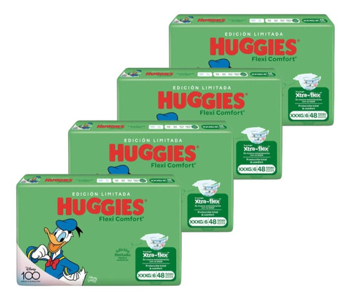 4un Pañales Huggies Active Flexi Comfort  Xxxg 48un  +18kg